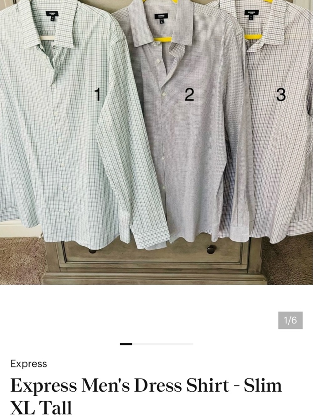 For Paul - Express Men's Slim Dress Shirts - XL Tall